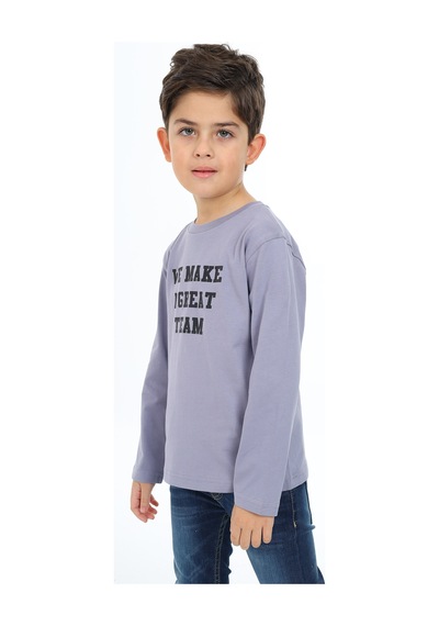 Toontoy Kids Toontoy Erkek Çocuk Baskılı Tişört Koyu Gri