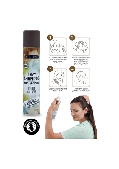 Morfose Biotin & Collagen Kahverengi Saçlar için Kuru Şampuan 200 ML