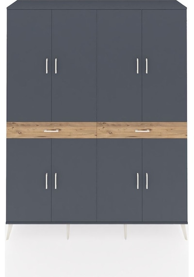 Hyperion Gardrop 10 Raflı 2 Çekmeceli 8 Kapaklı 176x44x221 Antrasit-antrasit/çam Antrasit/çam Hyperion Gardrop 10 Raflı 2 Çekmeceli 8 Kapaklı 176x44x221 Antrasit-antrasit/çam Antrasit/çam
