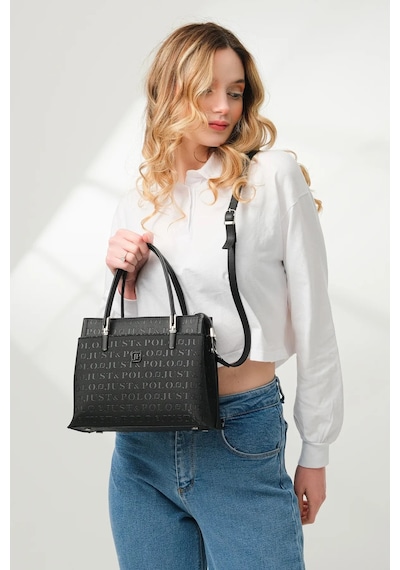 Just Polo Şıklığın Ve Zarafetin Buluştuğu Shopper Siyah Kadın El Çantası Shoulder Bag