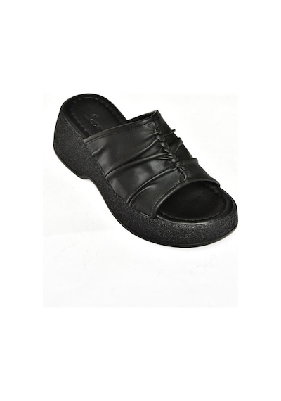 Fox Shoes S996443009 Siyah Kalın Tabanlı Kadın Terlik Siyah