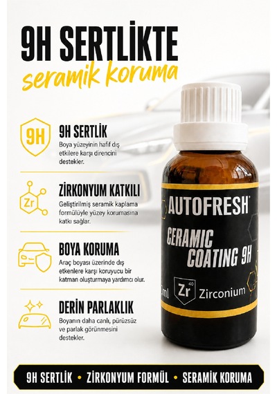 Ceramic Coat 9h Zirkonyum Katkılı Araç Seramik Kaplama Boya Koruma 30 Ml