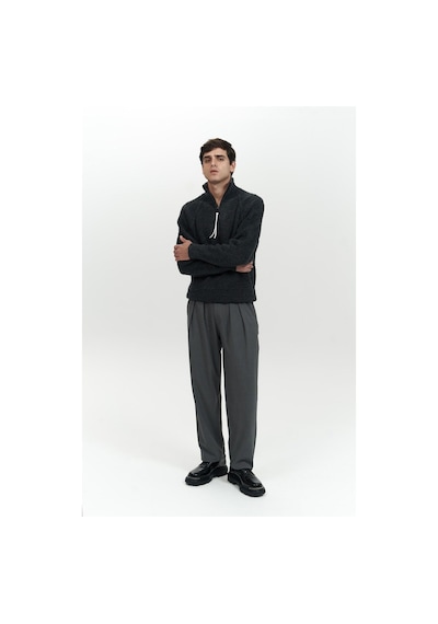 Mai Collection Mai Studios Co. Zane Fermuar Detay Antrasit Erkek Triko Kazak Antrasit