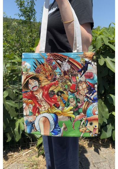 Zipzap One Piece V2 Yazlık Kışlık Çift Taraflı Kanvas Baskı Bez Çanta Anime Çantası