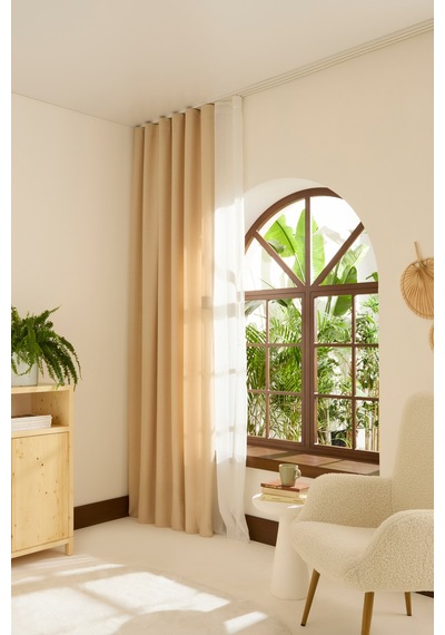 Kaşmir Home Perla Keten Fon Perde Açık Bej 150x270 Cm Açık Bej