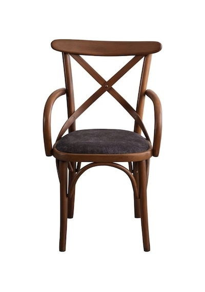 Gazzini Thonet Kolçaklı Sandalye Ceviz - Antrasit