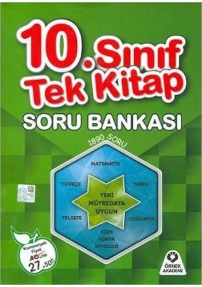 10.Sınıf Tek Kitap Soru Bankası - Örnek Akademi Yayınları