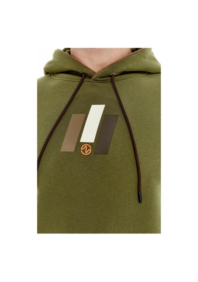 Ar-ma Erkek Kapüşonlu Sweatshirt Kanguru Cepli, 3 İplik Şardonlu, Regular Fit, %70 Pamuk %30 Polyester K30254628502 Haki-h5 Haki