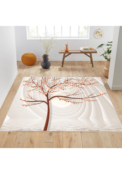 Rovigo Home Dijital Baskı Yıkanabilir Kaymaz Taban Salon Halısı Rvg1906-sm225 Bej