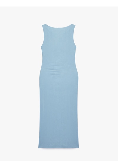 Koton Asimetrik Yaka Metal Aksesuarlı Kolsuz Drapeli Bodycon Maxi Elbise Mavi 6sal80067ık Mavi Koton Asimetrik Yaka Metal Aksesuarlı Kolsuz Drapeli Bodycon Maxi Elbise Mavi 6sal80067ık Mavi