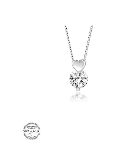 Swarovski Taşlı Gümüş Kalp Tektaş Kadın Kolye (523077592)