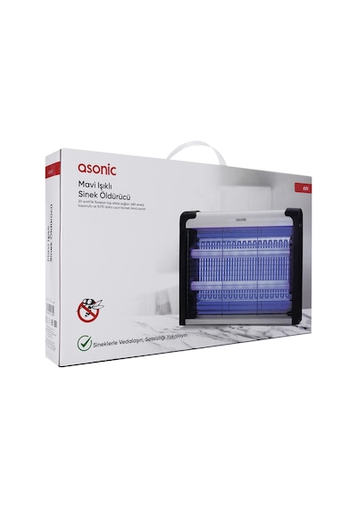 Asonıc As-a29, Siyah, 6w, 2000v, Masaüstü, Zincir Askılı, 2adet Uv Mor Işıklı, Siyah Kasa, Sinek Öld