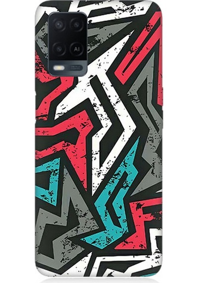 Oppo A54 Uyumlu Silikon Kılıf Grafiti Mozaik Desenler