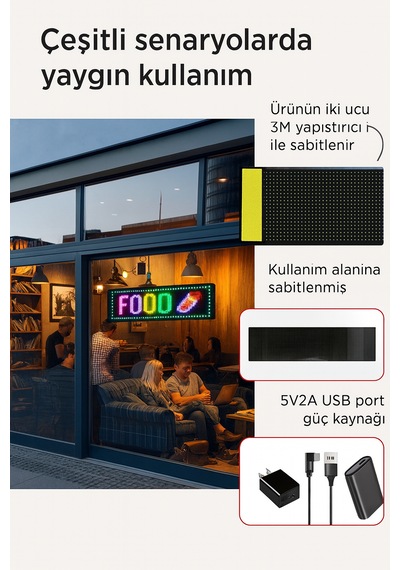 Programlanabilir Led İşaretler İç Mekan İçin Mesaj Kaydırma 60cm