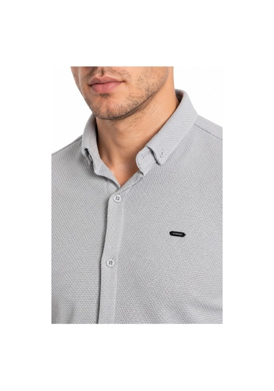 Foterman Erkek Spor Slim Fitt Uzun Kol Gömlek Bgl-st05439 Açık Gri