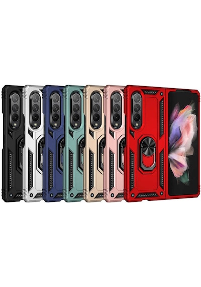 Goocamp Galaxy Uyumlu Z Fold 3 Kılıf Vega Kapak - Mavi Mavi