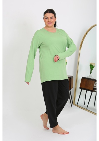 Akbeniz Kadın Büyük Beden Uzun Kol Penye Pijama Takımı Fıstık Yeşili 202408 Yeşil Akbeniz Kadın Büyük Beden Uzun Kol Penye Pijama Takımı Fıstık Yeşili 202408 Yeşil
