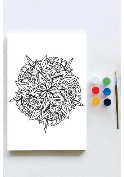 Pster21629 Mandala Tuval Kanvas Tablo Boyama Hobi Seti 10 30x40cm -