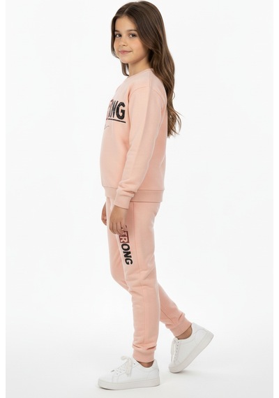 Mnk Baby & Kids Strong Motif Kız Çocuk Eşofman Mnk0625 Somon