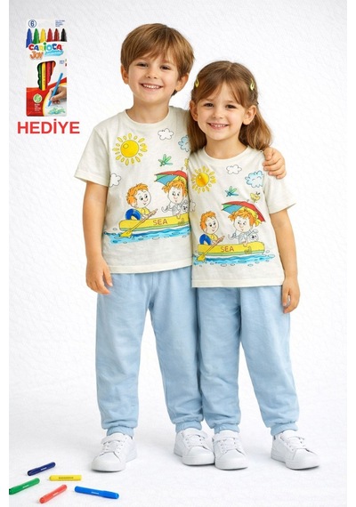 Zuzunga En Sevimli Figürleri Özel Kalemi İle Boyanabilir Çocuk Pijama Takımı Yıkama Sonrası Leke Bırakmaz Bebe Mavisi Zuzunga En Sevimli Figürleri Özel Kalemi İle Boyanabilir Çocuk Pijama Takımı Yıkama Sonrası Leke Bırakmaz Bebe Mavisi