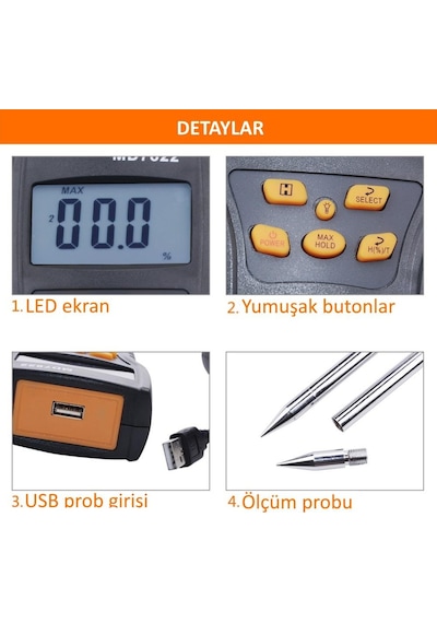Wellhise Md7822 Dijital Tahıl Nemi Ölçer N11.900