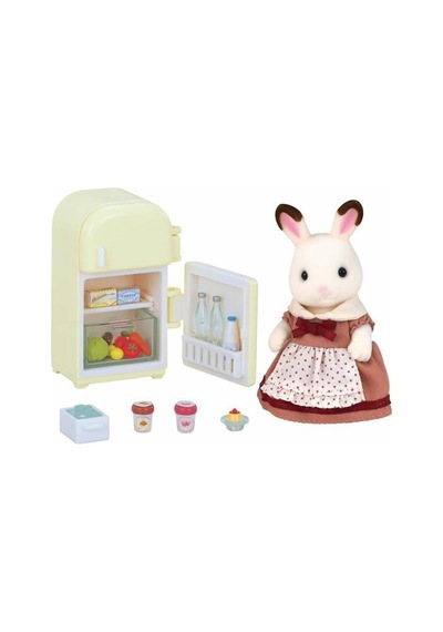 Sylvanian Families Çikolata Kulaklı Anne Buzdolabı Set Açık Ahşap