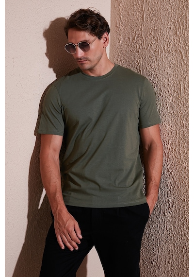 Buratti Pamuklu Regular Fit Bisiklet Yaka Erkek T Shirt 59020204 Haki