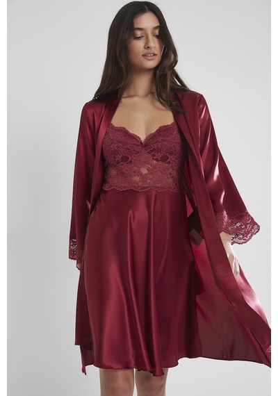 Pierre Cardin Saten Dantelli Gecelik Ve Sabahlık Takımı - 4265 001