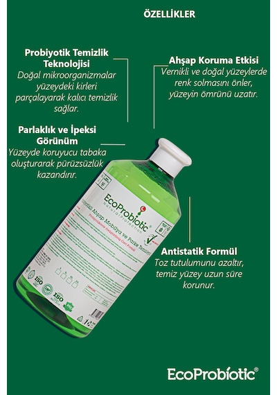 Probiyotikli Ahşap Mobilya Ve Parke Temizleyici Yüzey Temizleyici 1 Lt 1 L
