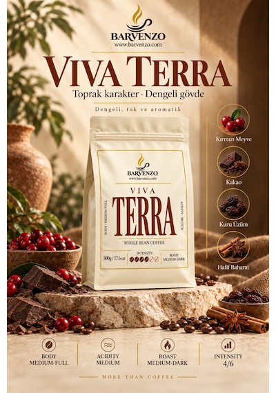 Barvenzo Viva Terra 500 G Dengeli Karakter Nitelikli Kahve French Press