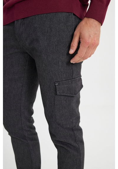 AC&Co / Altınyıldız Classics Erkek Sıyah Grı Slim Fit Dar Kesim Diyagonal Desenli Kargo Cepli Esnek Pantolon Siyah - Gri AC&Co / Altınyıldız Classics Erkek Sıyah Grı Slim Fit Dar Kesim Diyagonal Desenli Kargo Cepli Esnek Pantolon Siyah - Gri