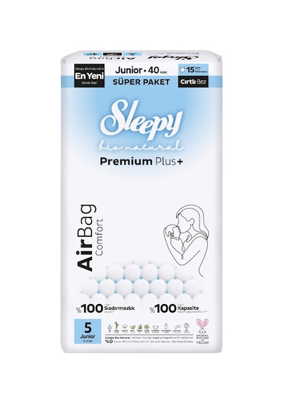 Sleepy Bio Natural Airbag Comfort Numara 5 Junior 40'lı 5'li Paket