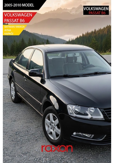 Volkswagen Passat B6 - 2005-2010 Batman & Yarasa Ayna Kapağı Parlak Piano Black Sport