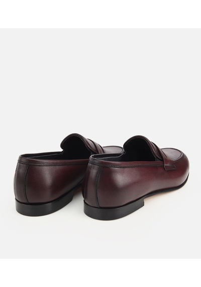 Hotiç Erkek Deri Bordo Klasik Loafer
