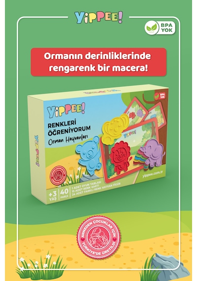 Renkleri Öğreniyorum Orman Hayvanları Renk Eşleştirme Oyunu 40 Parça