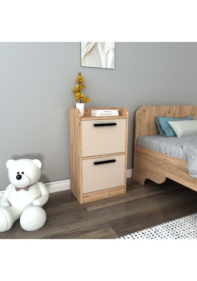 Luses Genç Odası Takımı, Çalışma Masası, Gardırop, Komodin, Karyola - 4'lü Takım, Atlantik Çam Bej Atlantik Çam Bej