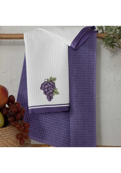 Maxstyle Pamuk Üzüm Desenli 2 Parça Mutfak Havlusu 40 x 60 CM