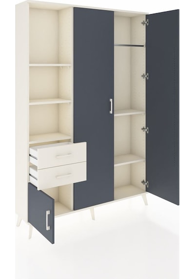 Arges Dolap 5 Raflı 2 Çekmeceli Tek Askılı 132x30x195 Aytaşı-antrasit/aytaşı Antrasıt/aytası Arges Dolap 5 Raflı 2 Çekmeceli Tek Askılı 132x30x195 Aytaşı-antrasit/aytaşı Antrasıt/aytası
