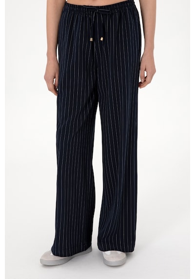 U.S. Polo Assn. Kadın Lacivert Çizgili Loose Relax Fit Kanvas Pantolon 50309105-VR033 U.S. Polo Assn. Kadın Lacivert Çizgili Loose Relax Fit Kanvas Pantolon 50309105-VR033