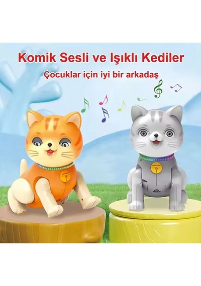 Işıklı Müzikli Dans Eden Kedi - Göz Kırpan Hareketli Ve Sesli İnteraktif Oyuncak Robot Kedi Hayvanlar