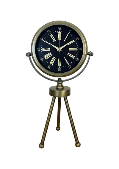 Antique Black Eskitme Üç Ayaklı Masa Saati