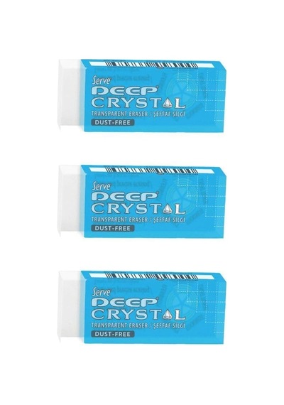 Serve Deep Crystal Şeffaf Silgi 3'lü Paket - Büyük Boy 8680869457980