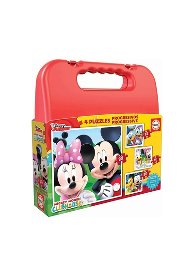 Educa 12+16+20+25 Parça Mickey Mouse Puzzle - Taşıma Çantalı 1 Adet