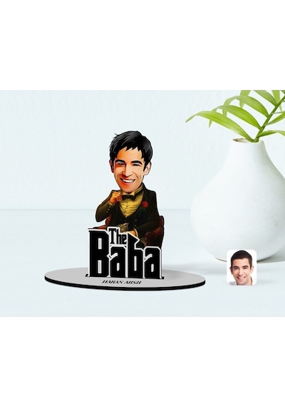 Kişiye Özel Godfather Baba Karikatürlü Ahşap Biblo Model-3