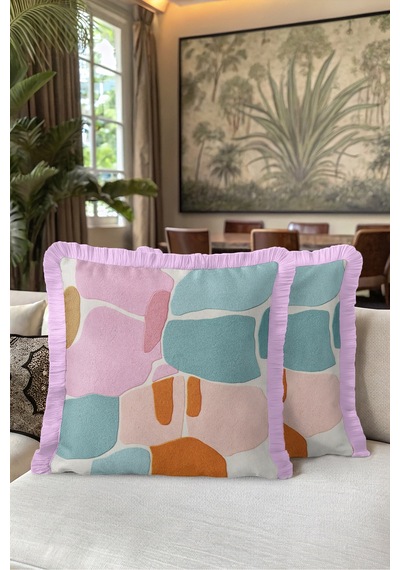 Soyut Pastel Sanatsal Saçaklı Yastık Kılıfı - Organik Bohem Mint Pembe Püsküllü Kırlent Kılıfı Puslu Sahil Halo Soyut Pastel Sanatsal Saçaklı Yastık Kılıfı - Organik Bohem Mint Pembe Püsküllü Kırlent Kılıfı Puslu Sahil Halo