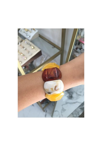 Kemik Model Lastik Bilezik Çok Renkli
