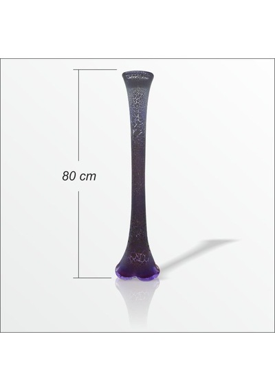Dengeli 80 Cm Uzun Derin Çatlatma Mor Renkli Su Geçirmez Cam Vazo Dengeli 80 Cm Uzun Derin Çatlatma Mor Renkli Su Geçirmez Cam Vazo