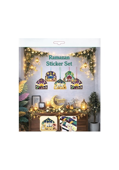 Sticker Hoş Geldin Ramazan Dekorlu Ramazan Süsü, Ramazan Süsleri, Ramazan Duvar Süsü Ramazan Dekorasyon İftar Sahur