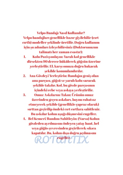 Velpo Omuz Bandajı Omuz Kol Askısı Bandajı Velpau Bandajı Diğer