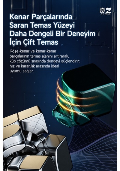 Qy Toys Manyetik 3x3 Hız Küpü Maglev M Pro Stickerless 48 Mıknatıslı Profesyonel Zeka Küpü 5,5 Cm